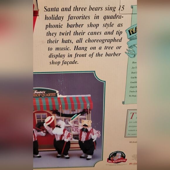 Mr. Christmas Santa's Barbershop Quartet Animated Singing Bears in Box - Vintage - Picture 16 of 17